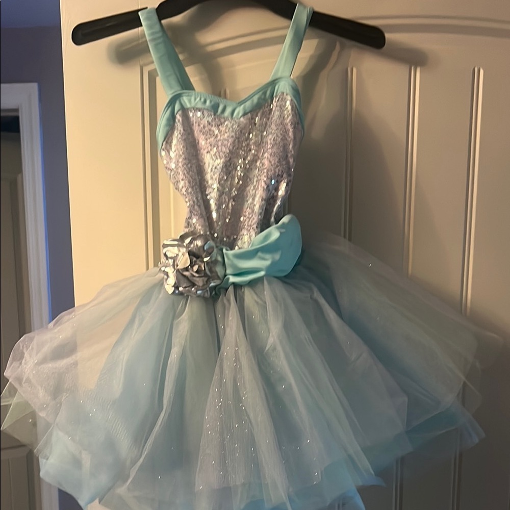 Revolution Blue (Aqua)  and Silver Dance Costume Tutu